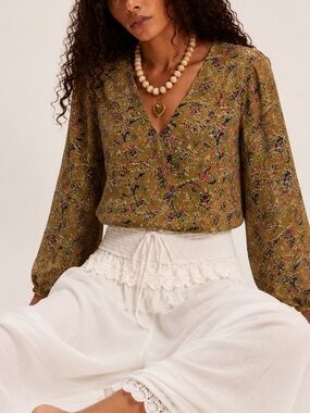 Free People Muche & Muchette Floral Boho Blouse